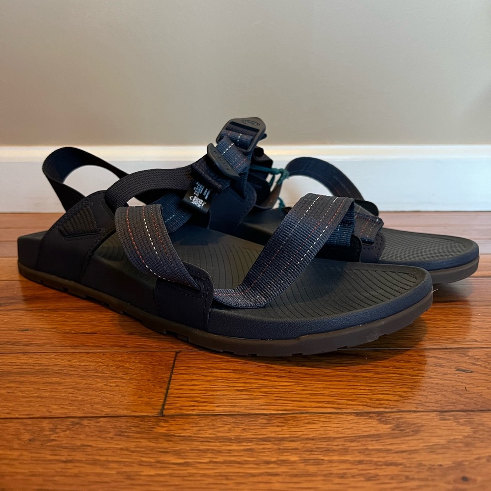 New Chaco Sandals Men 13 Lowdown Strappy Navy Comfort Open Toe Adjustable Straps